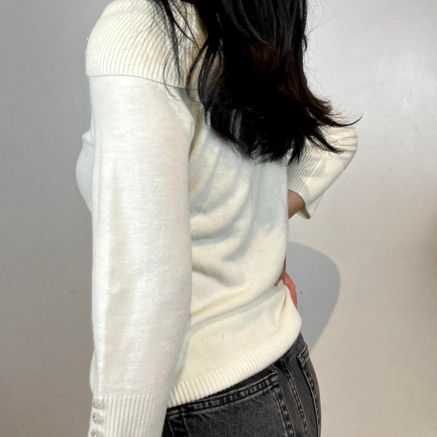 White Boat Neck Jumper - Zoehify