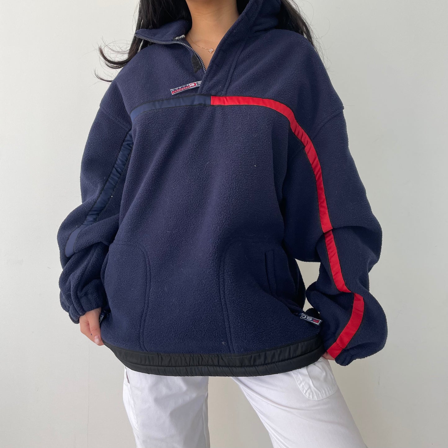 Navy Quarter Zip Fleece Pullover - XX-Large
