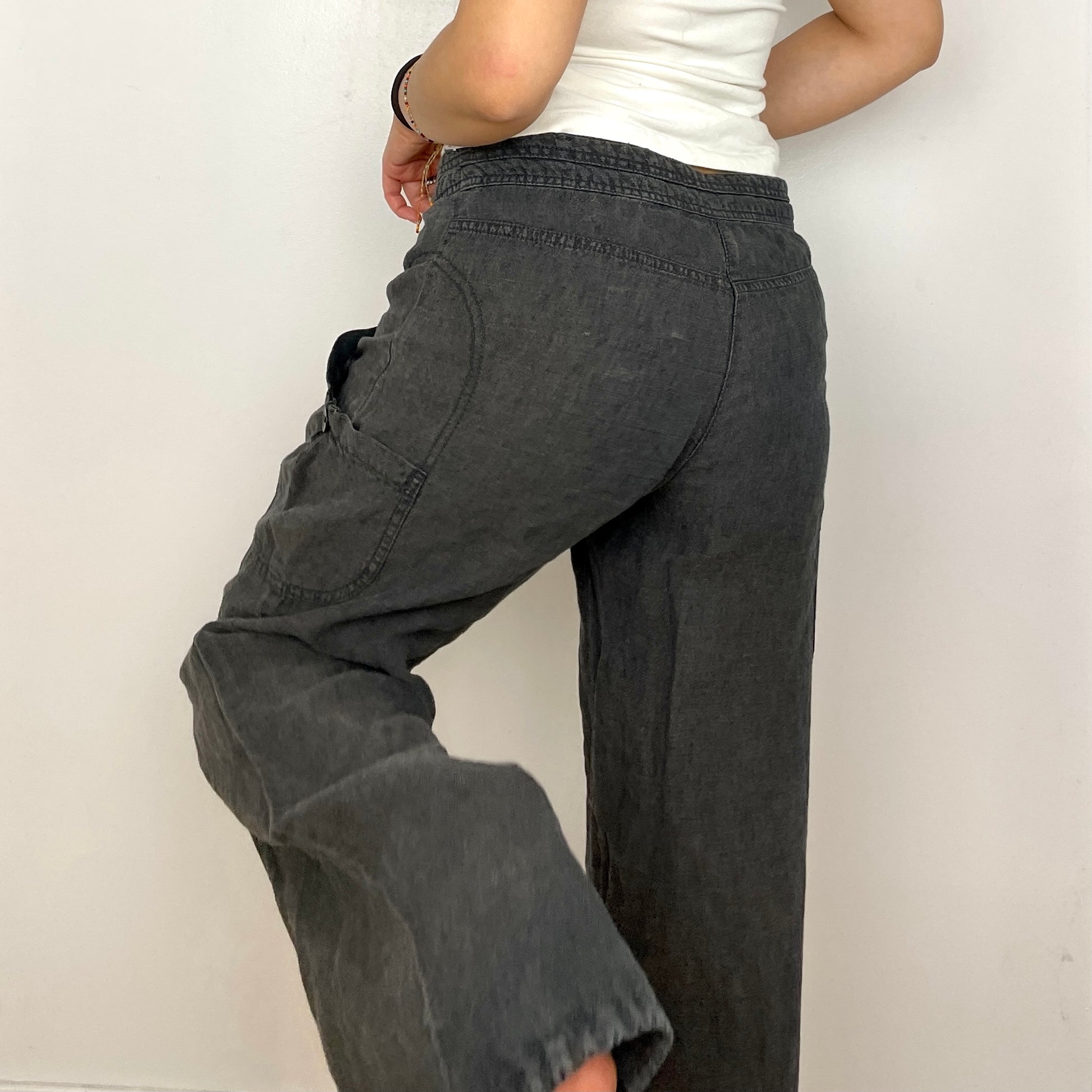 Ash Grey Linen Cargoes - Zoehify