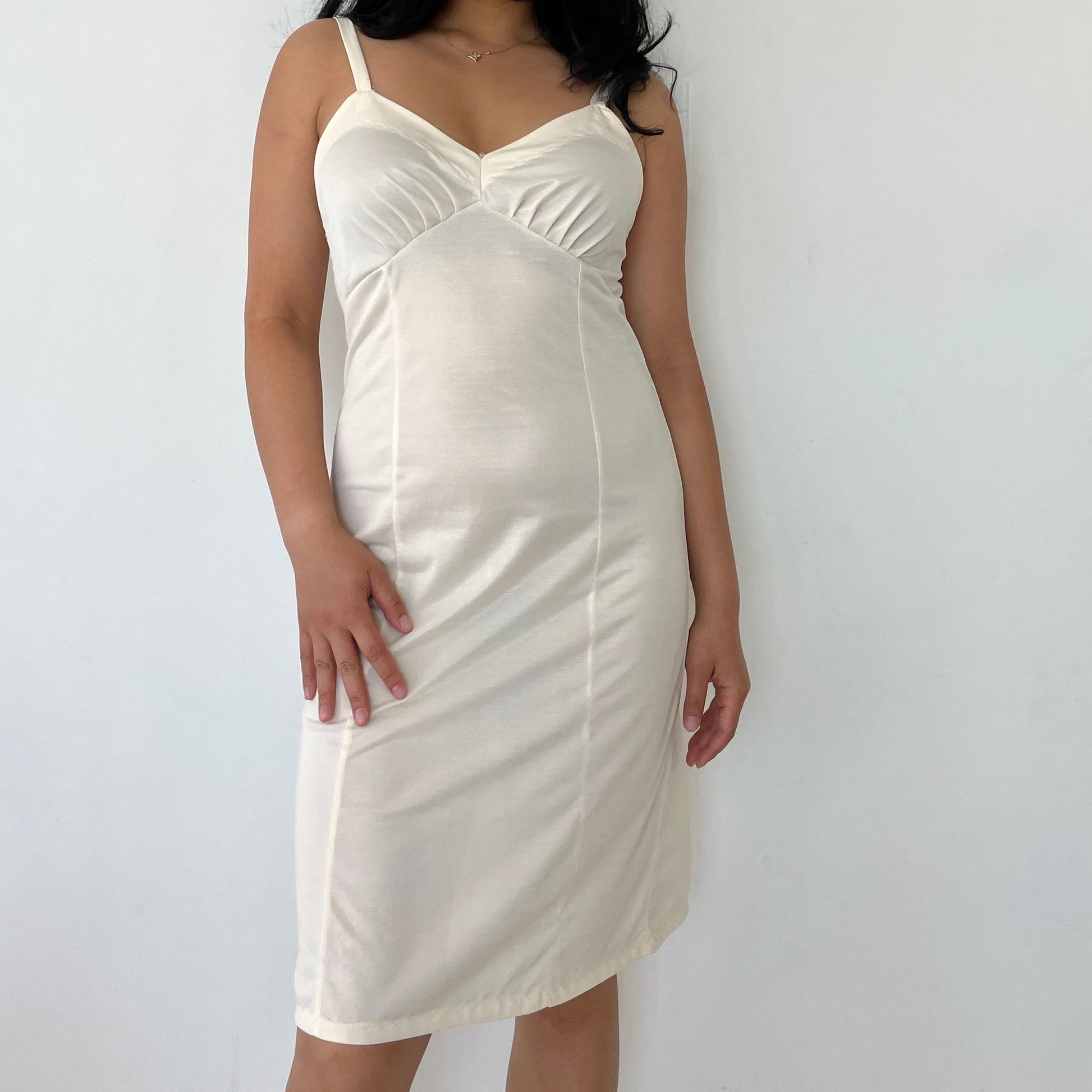 Champagne Satin Lingerie Slip Dress - Zoehify