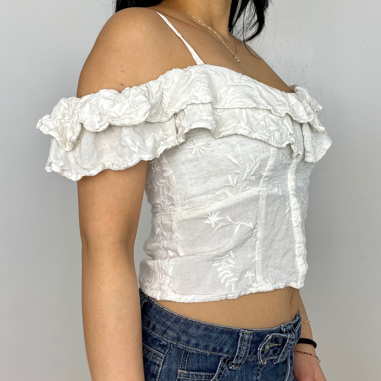 Guess White Strappy Off Shoulder Top - Zoehify