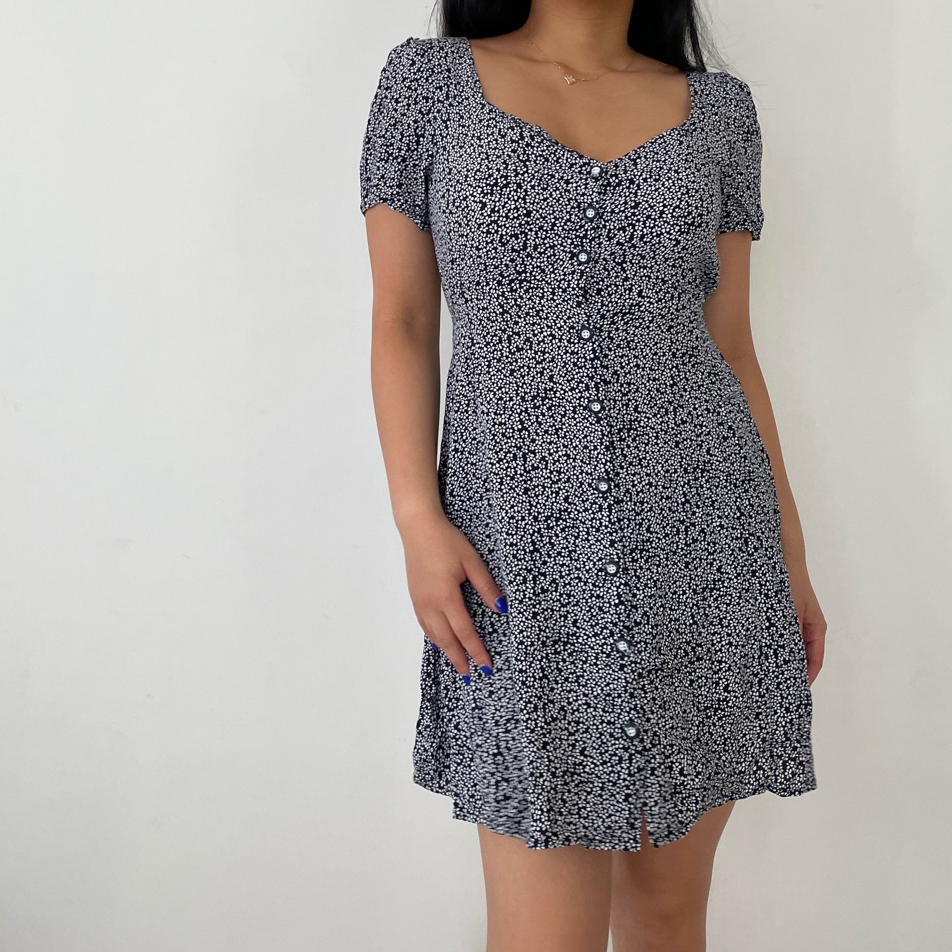 Navy Mango Floral Sundress - Zoehify