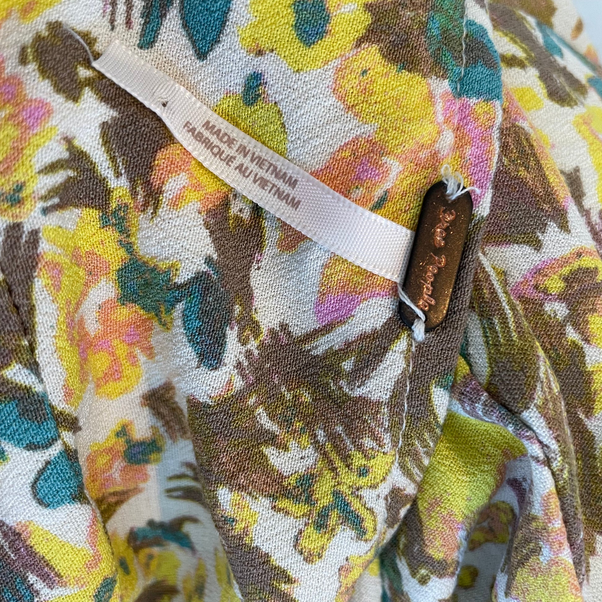 Yellow Floral Free People Short Sleeved Sundress - Zoehify