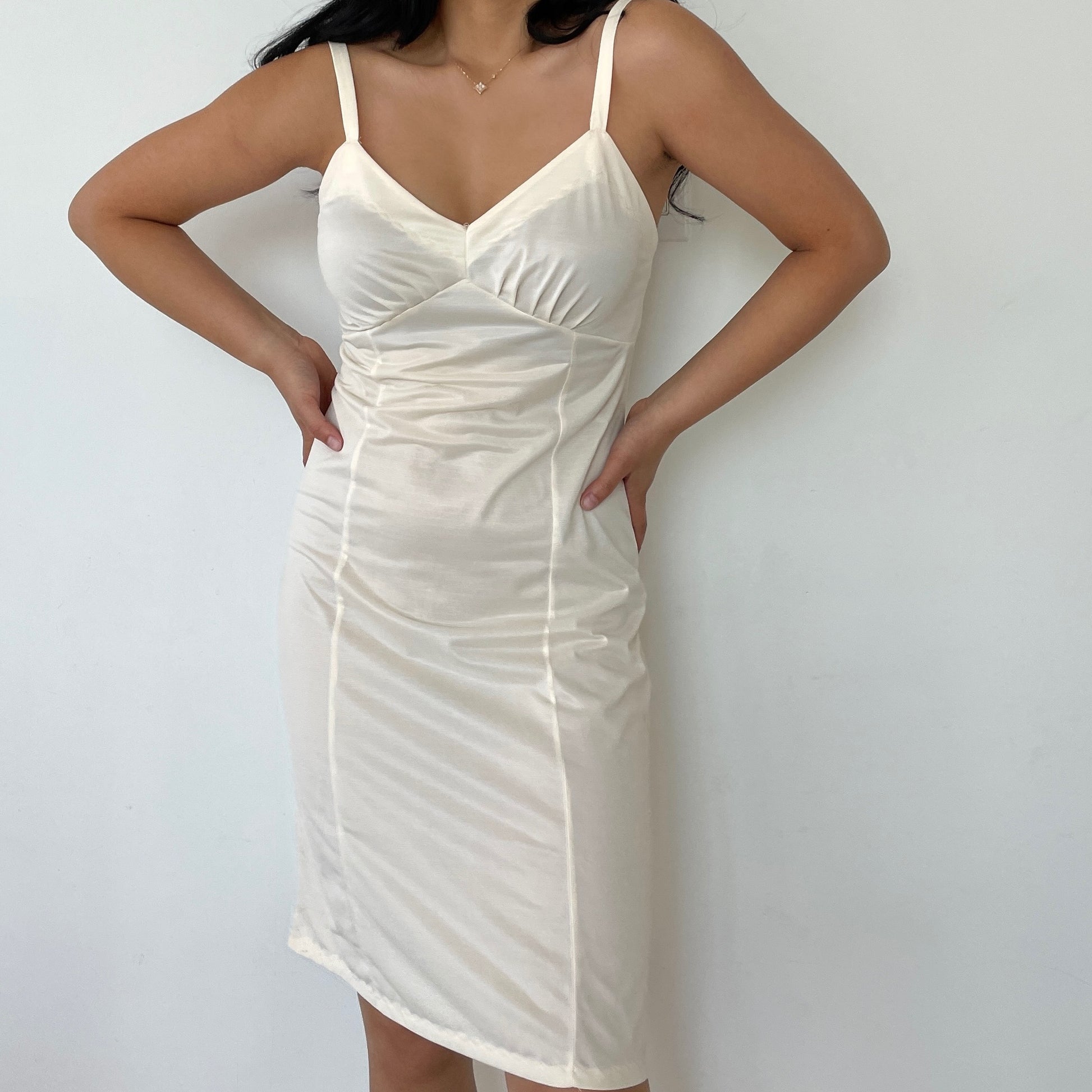 Champagne Satin Lingerie Slip Dress - Zoehify