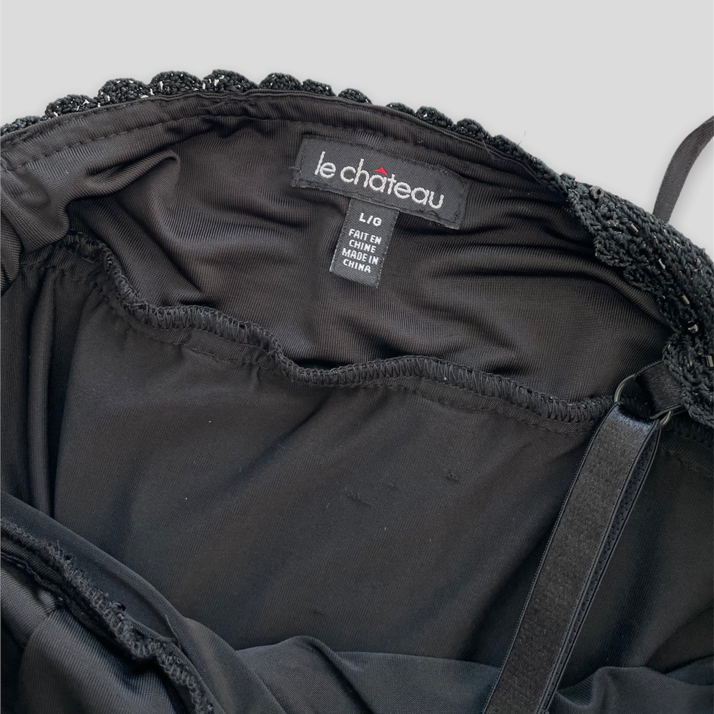 Le Château Black Beaded Tank Top - Large