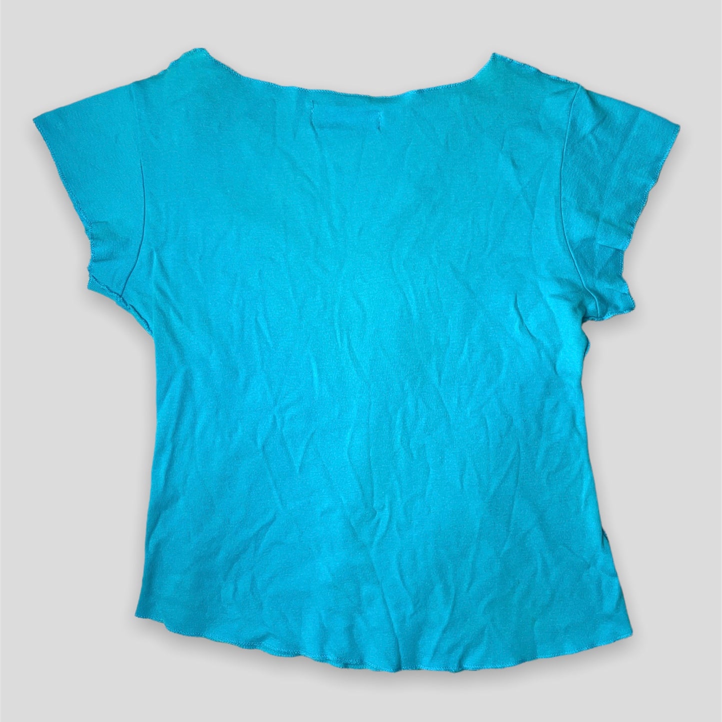 Blue Y2K Paris Baby Tee - Zoehify