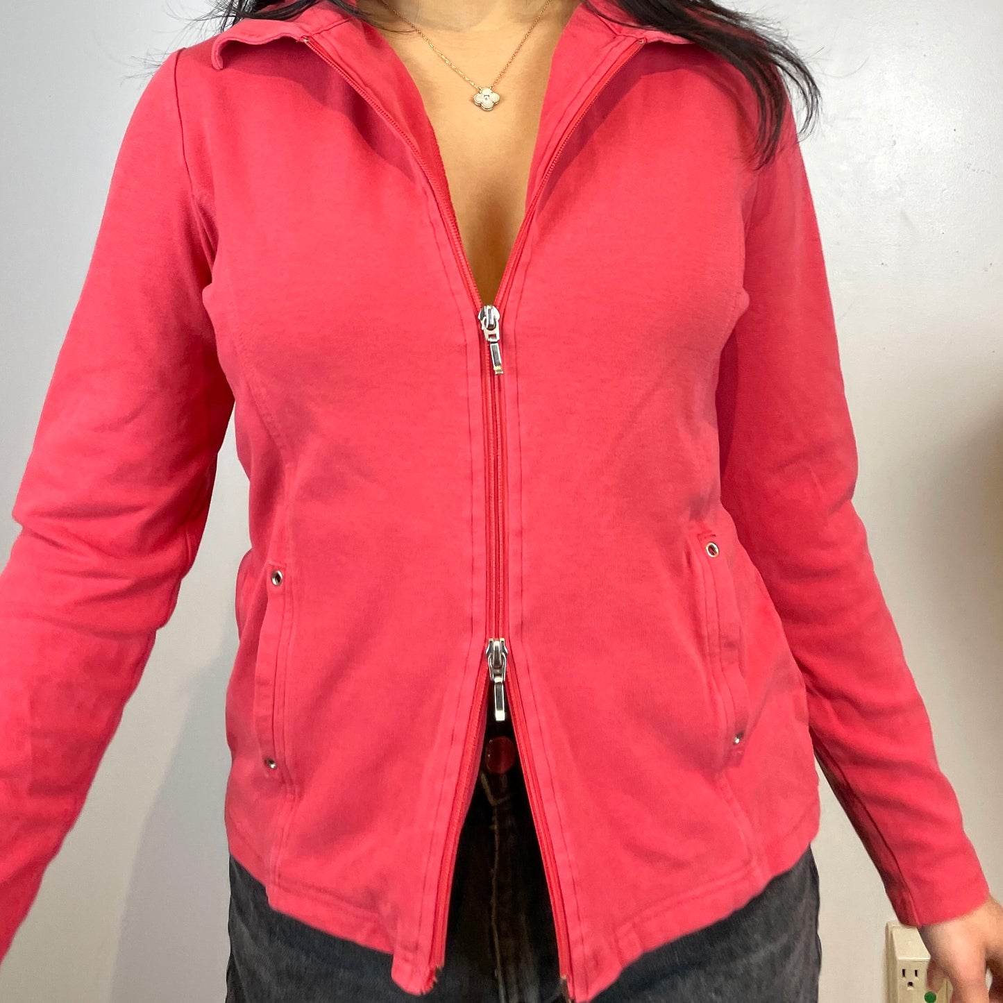 Red Double Zip Hoodie - Zoehify