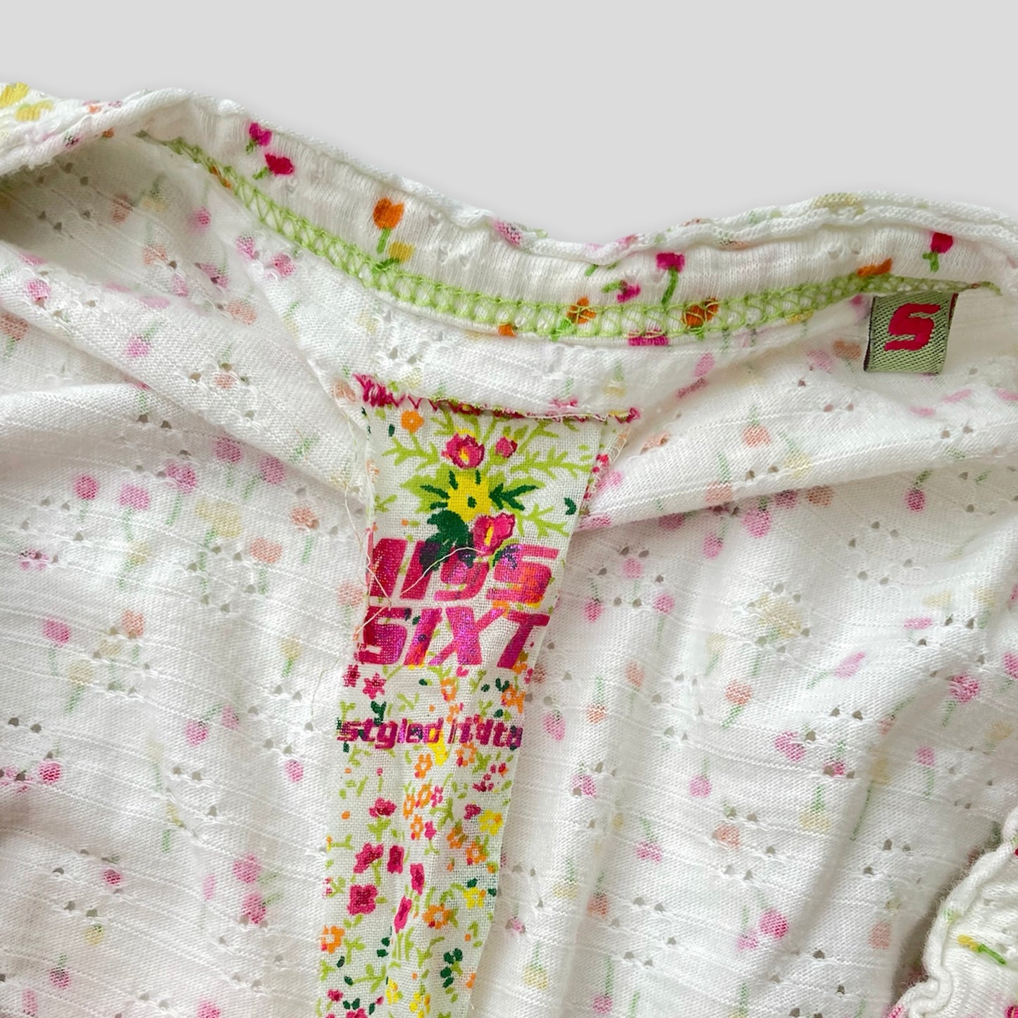 Miss Sixty Ruched Floral V Neck Tee - Zoehify