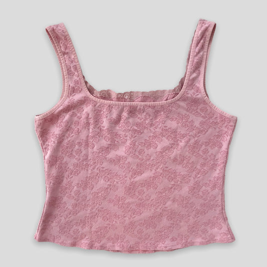 Pink Floral Lace Corset Top - Zoehify