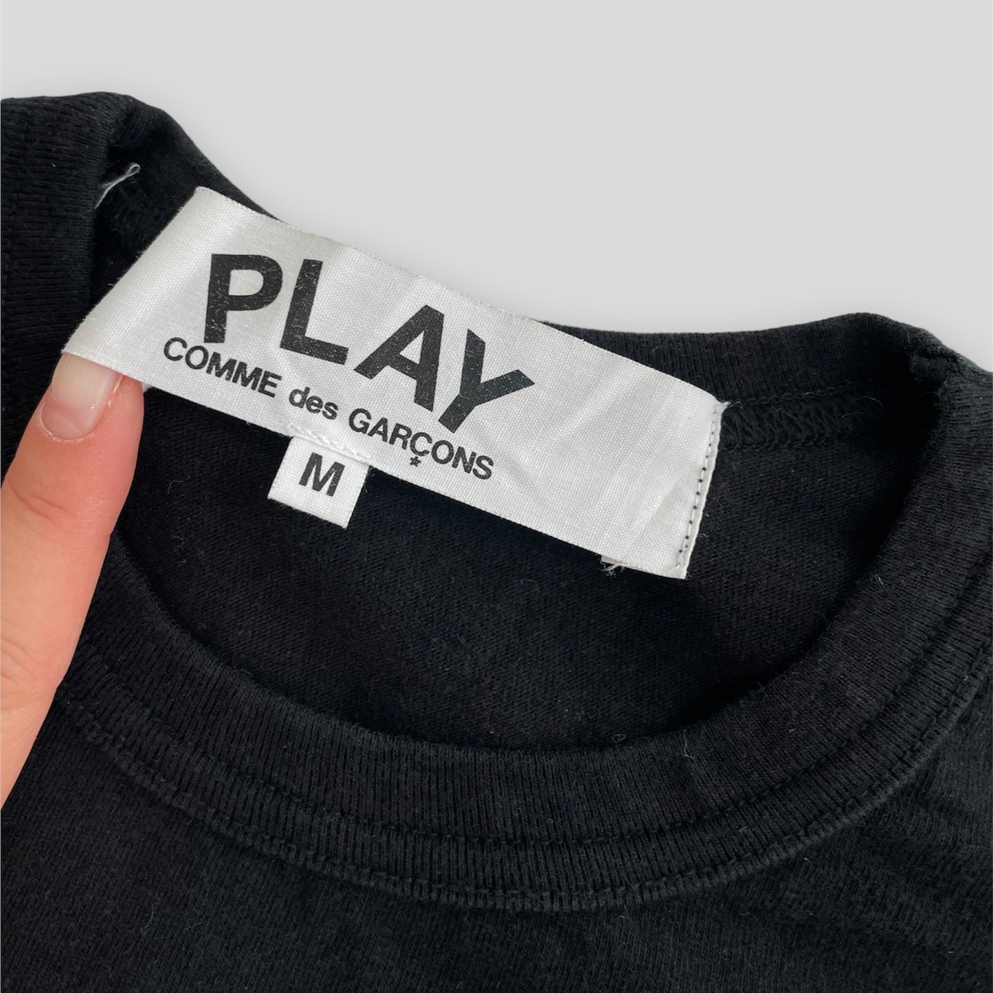 Comme des Garçons PLAY Black Double Heart T-Shirt - Medium