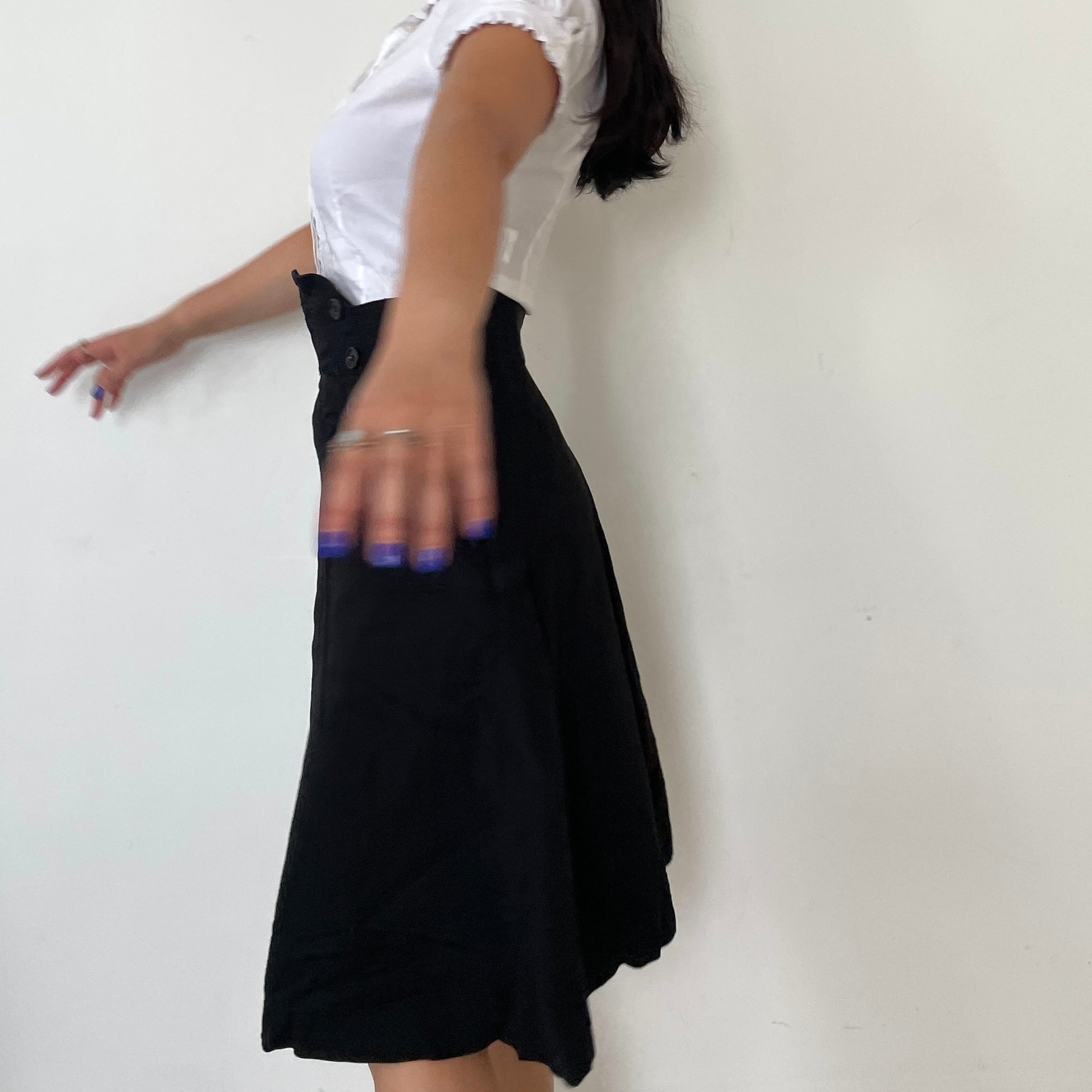 Black Tsumori Chisato Midi Skirt - Zoehify