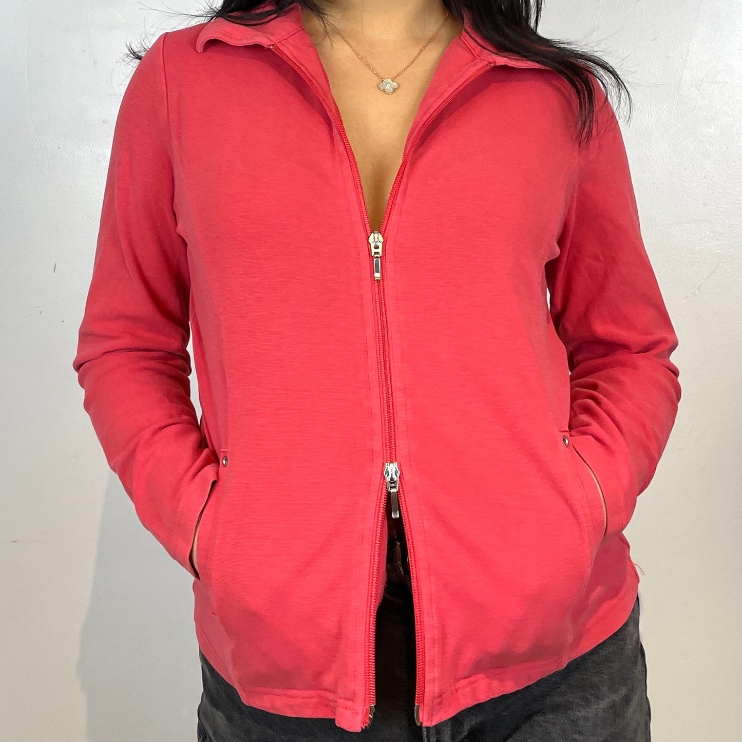 Red Double Zip Hoodie - Zoehify