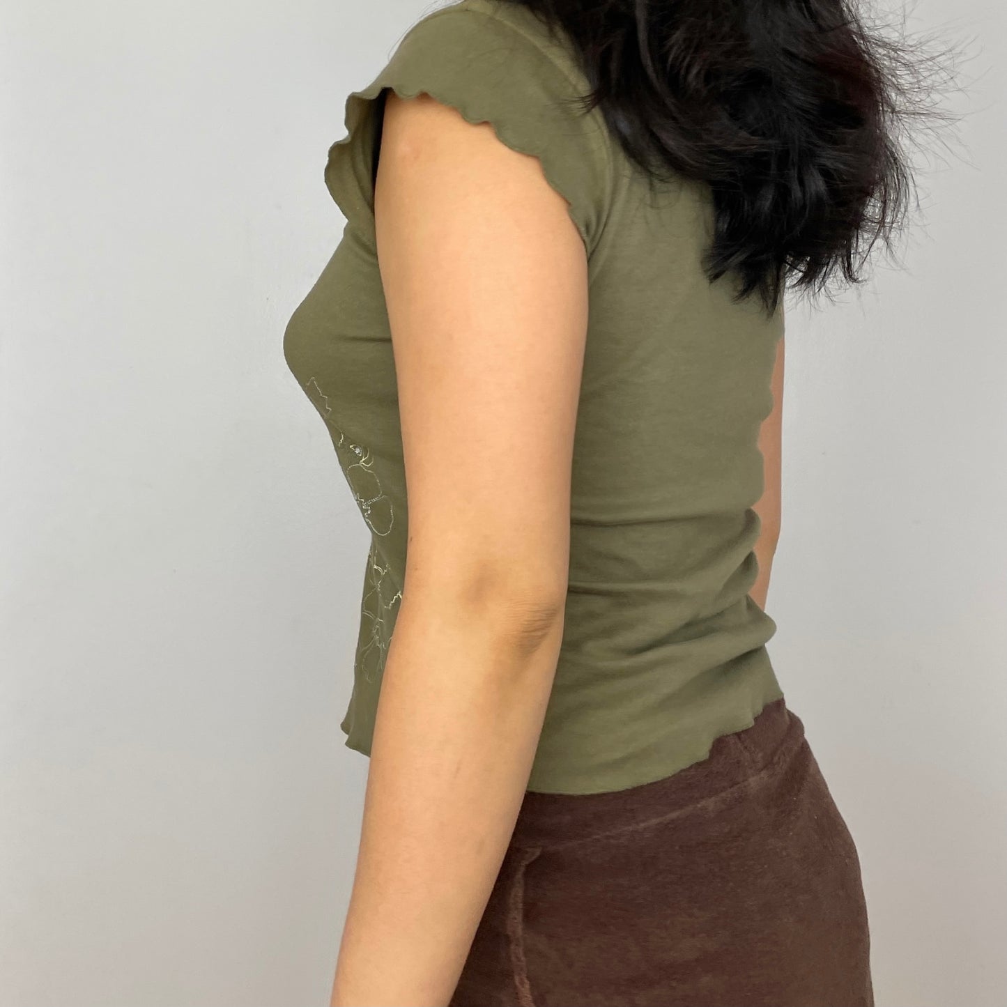 Green Ruched Front Tee - Zoehify