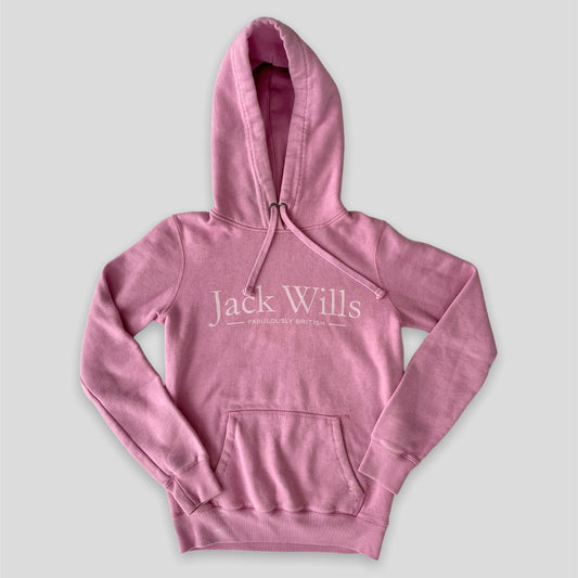 Jack Wills Pink Logo Hoodie - X-Small