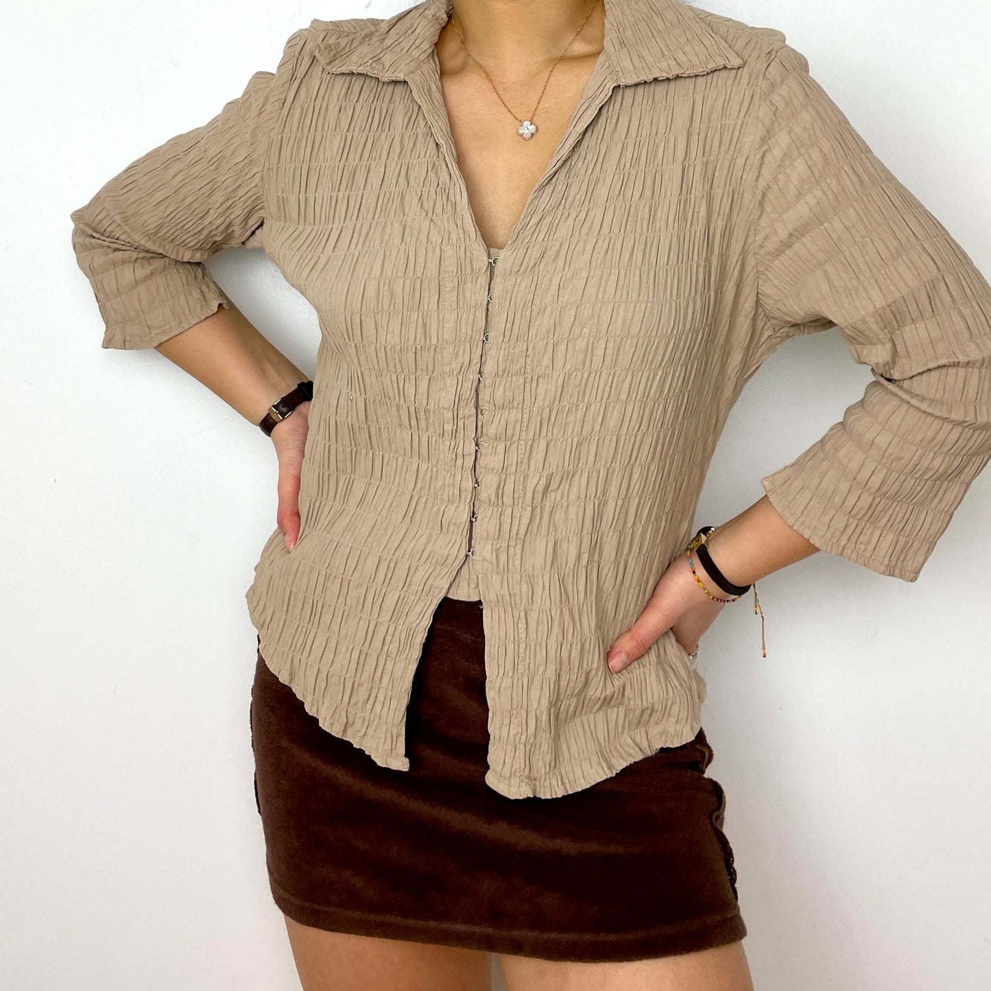 Beige Button Up - Zoehify