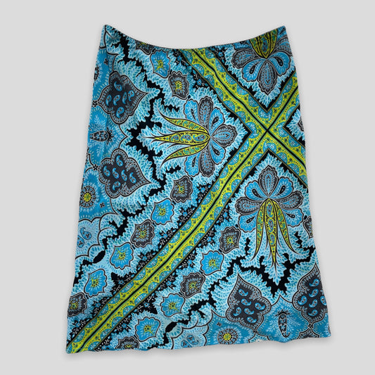 Blue Paisley Midi Skirt - Zoehify