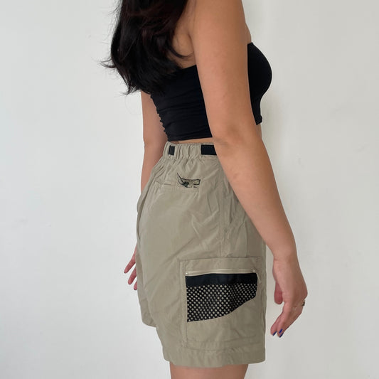 Khaki Buckle Cargo Shorts - Zoehify