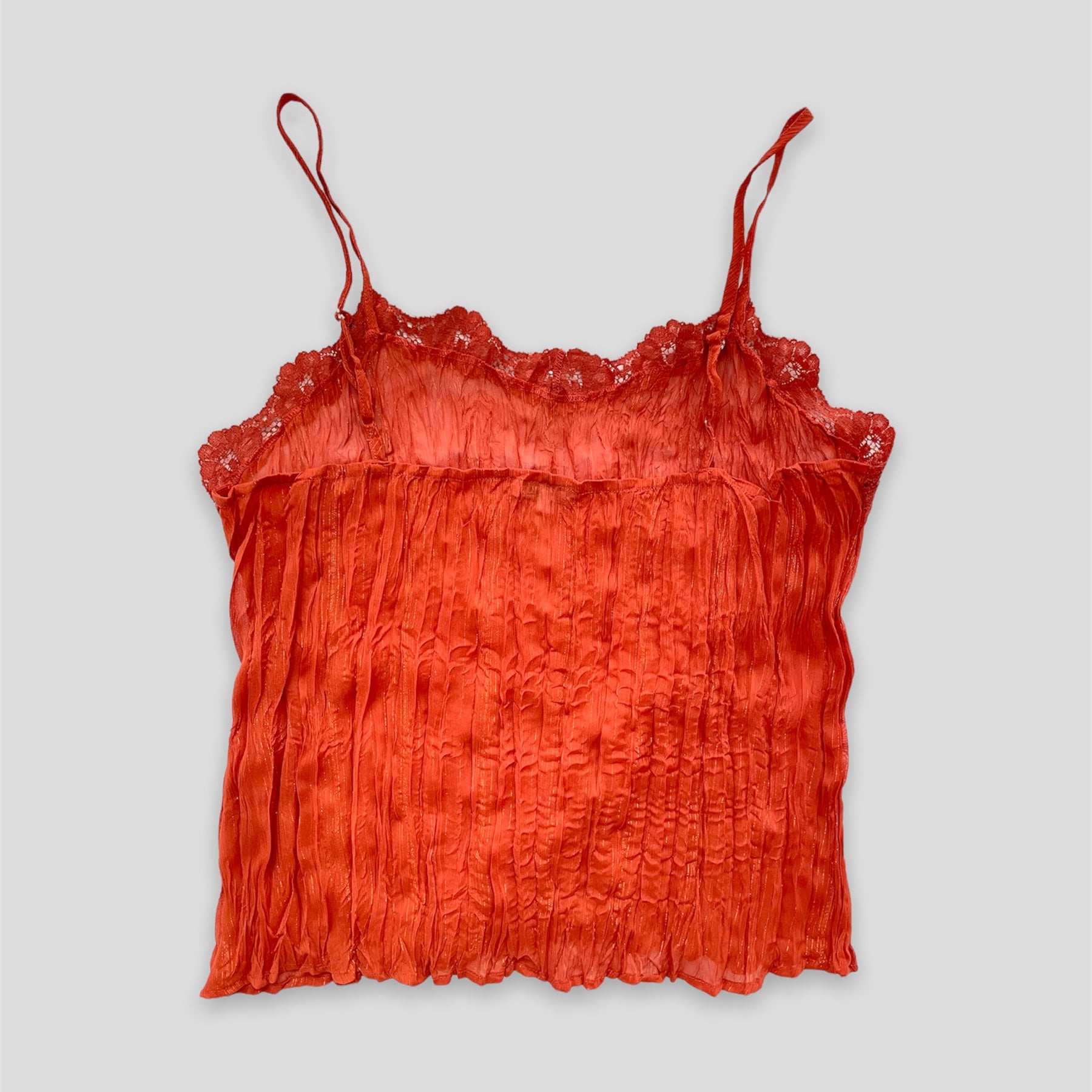 Burnt Orange Pleated Cami Top - Zoehify