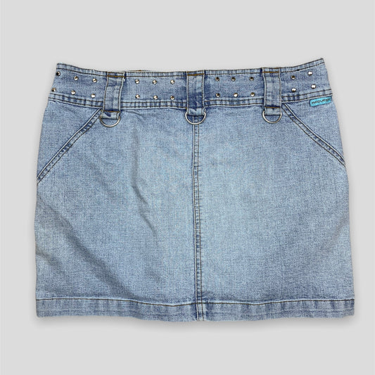 Studded Denim Mini Skirt - Zoehify