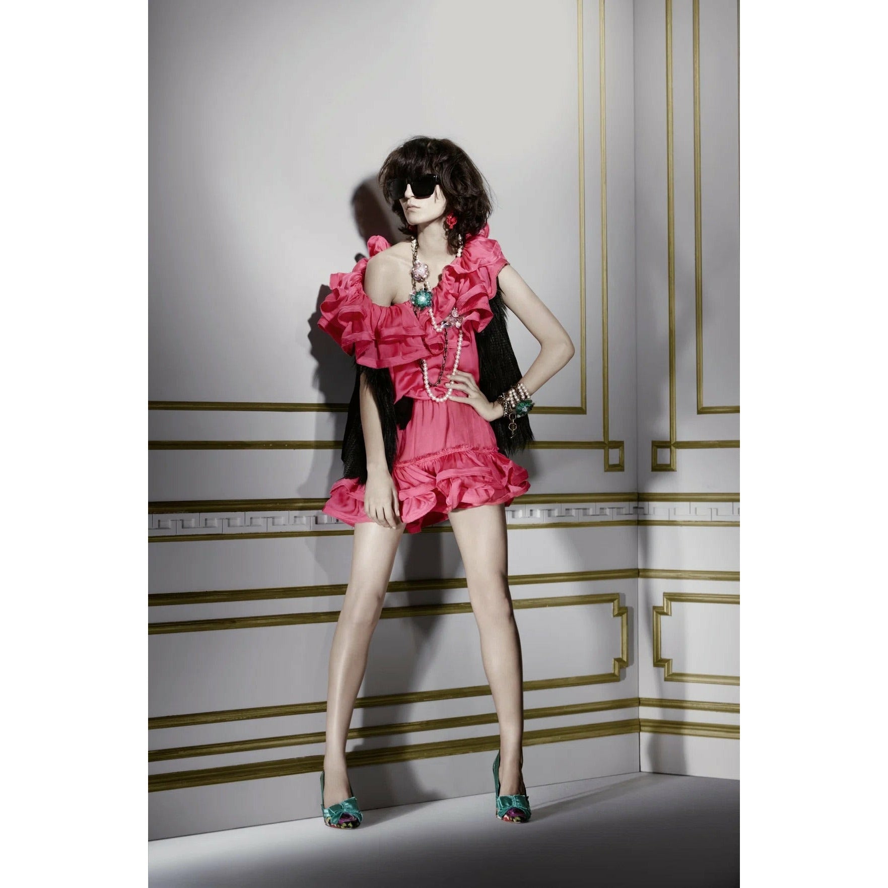 BNWT 2010 Lanvin X H&M Hot Pink Ruffle Dress - Zoehify