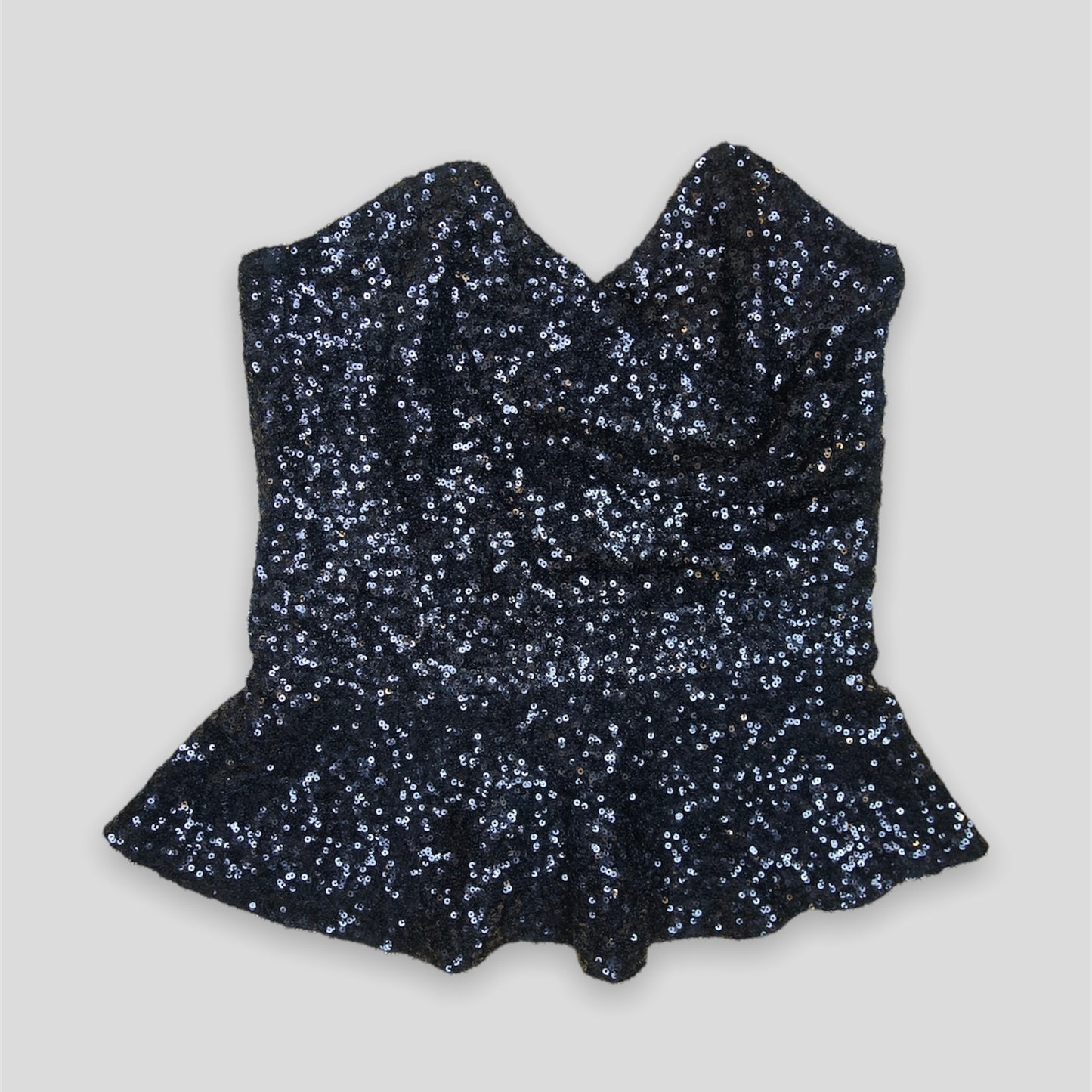 Black Sparkly Sequin Bustier Top - Zoehify