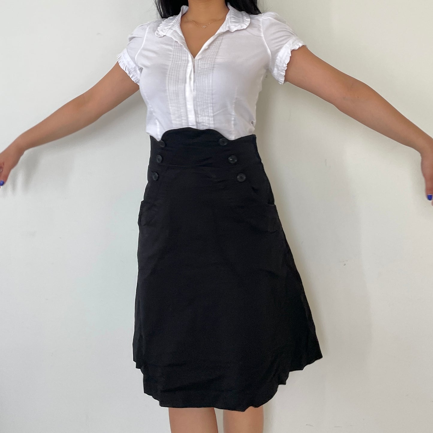 Black Tsumori Chisato Midi Skirt - Zoehify