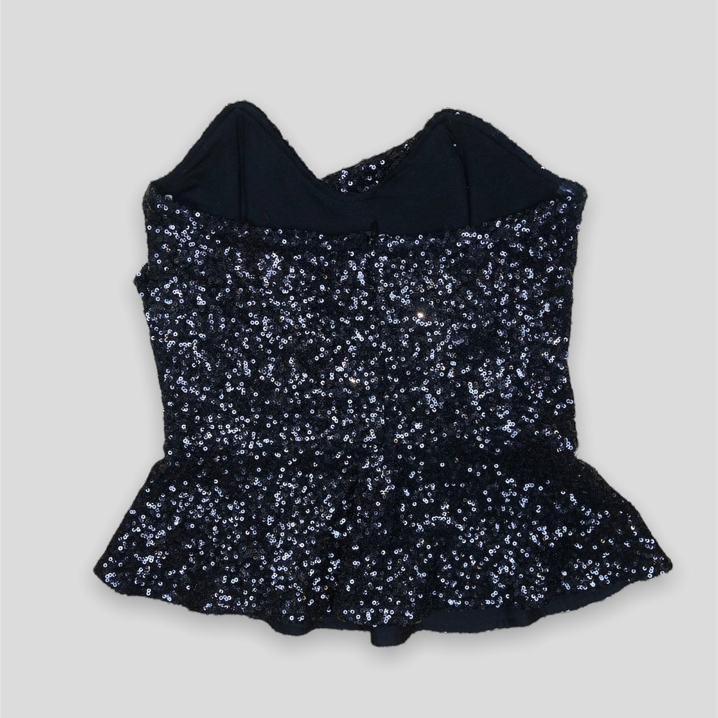 Black Sparkly Sequin Bustier Top - Zoehify