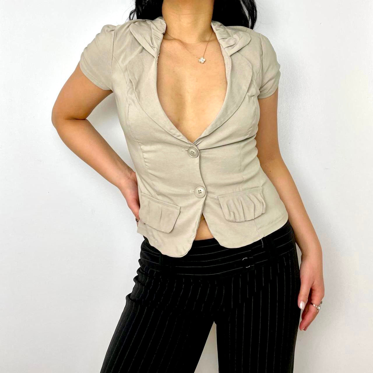 Beige Short Sleeved Top - Zoehify