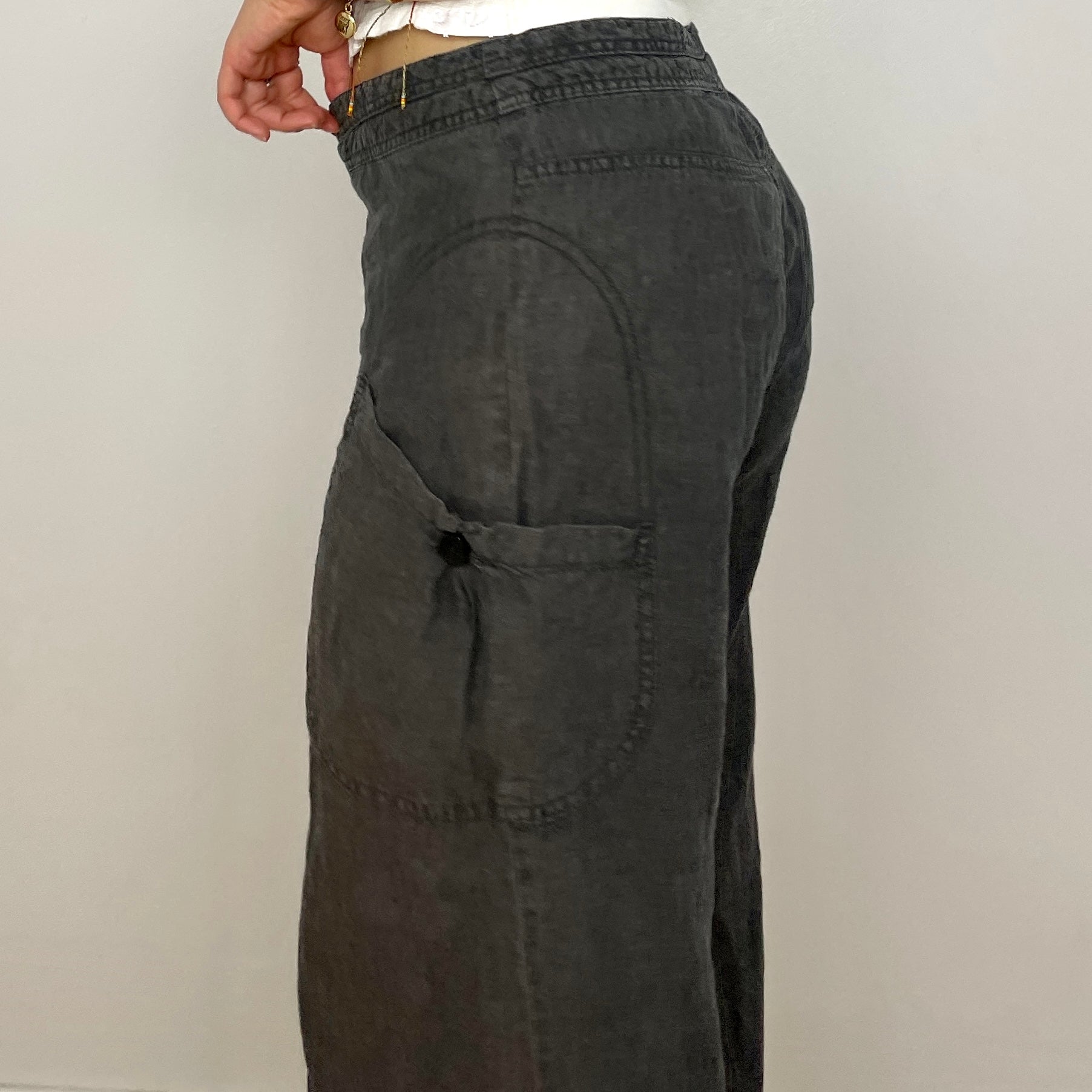 Ash Grey Linen Cargoes - Zoehify