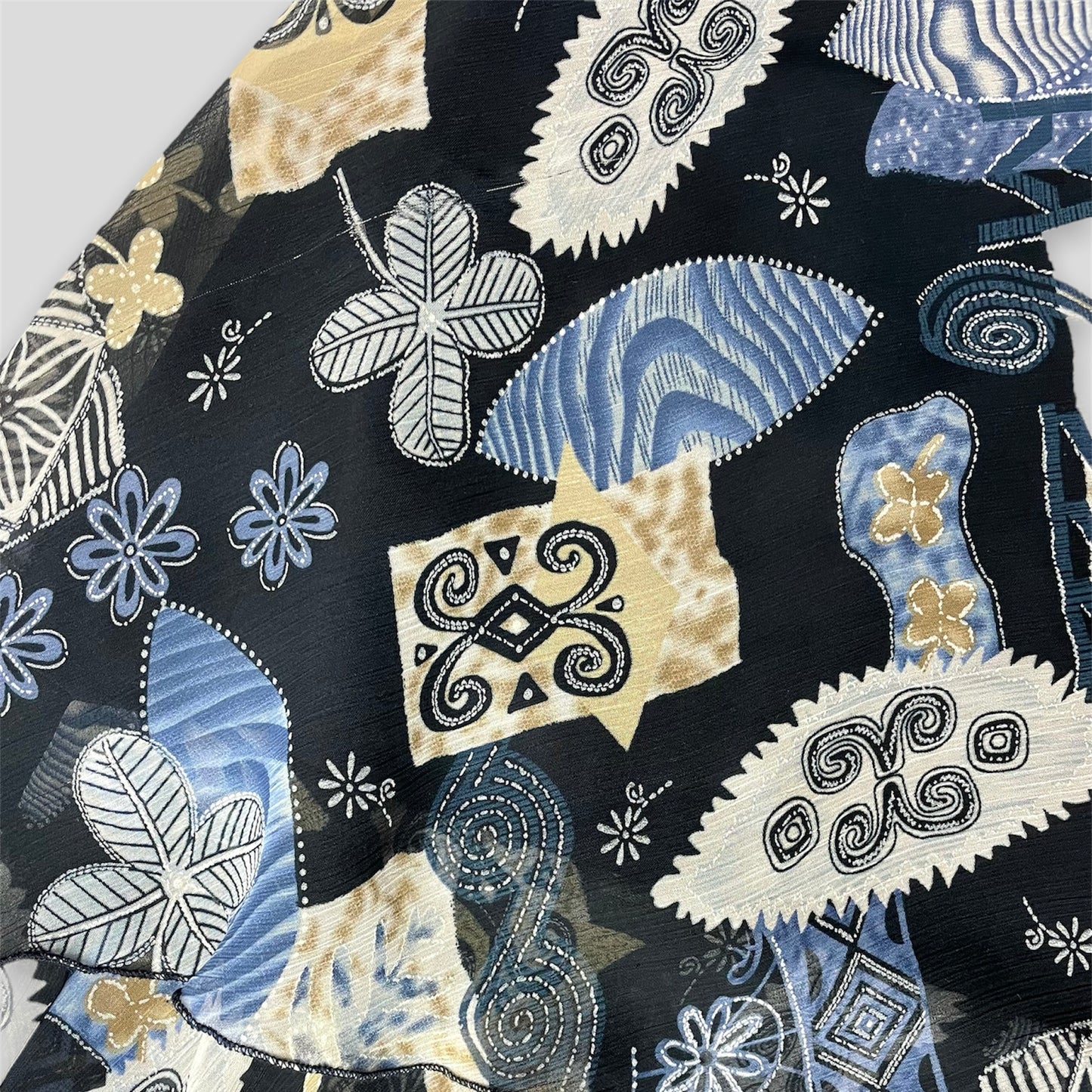 Navy Patterned Midi Skirt - Zoehify
