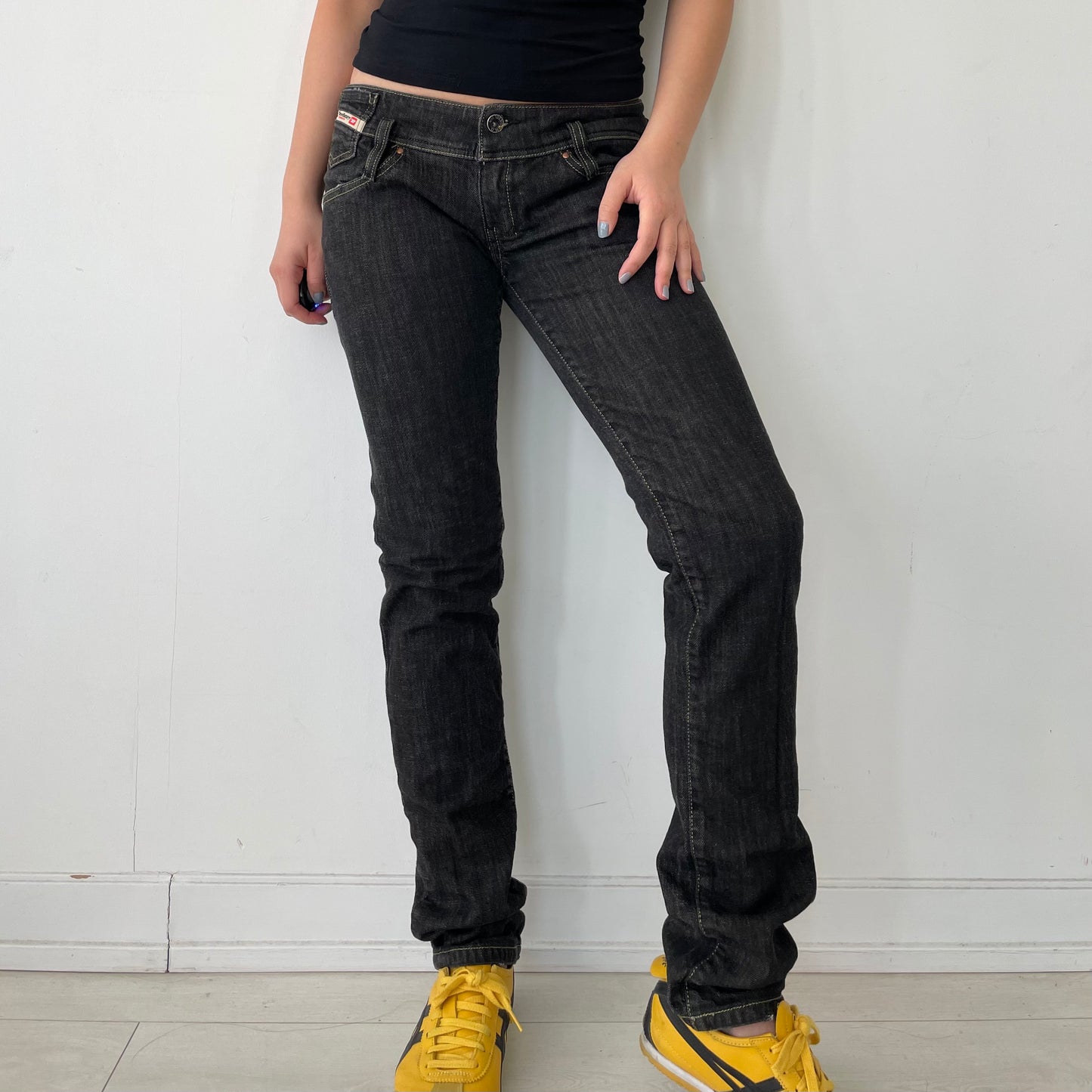 Diesel Dark Wash Contrast Stitch Low Waist Jeans - Medium (W29/L34)