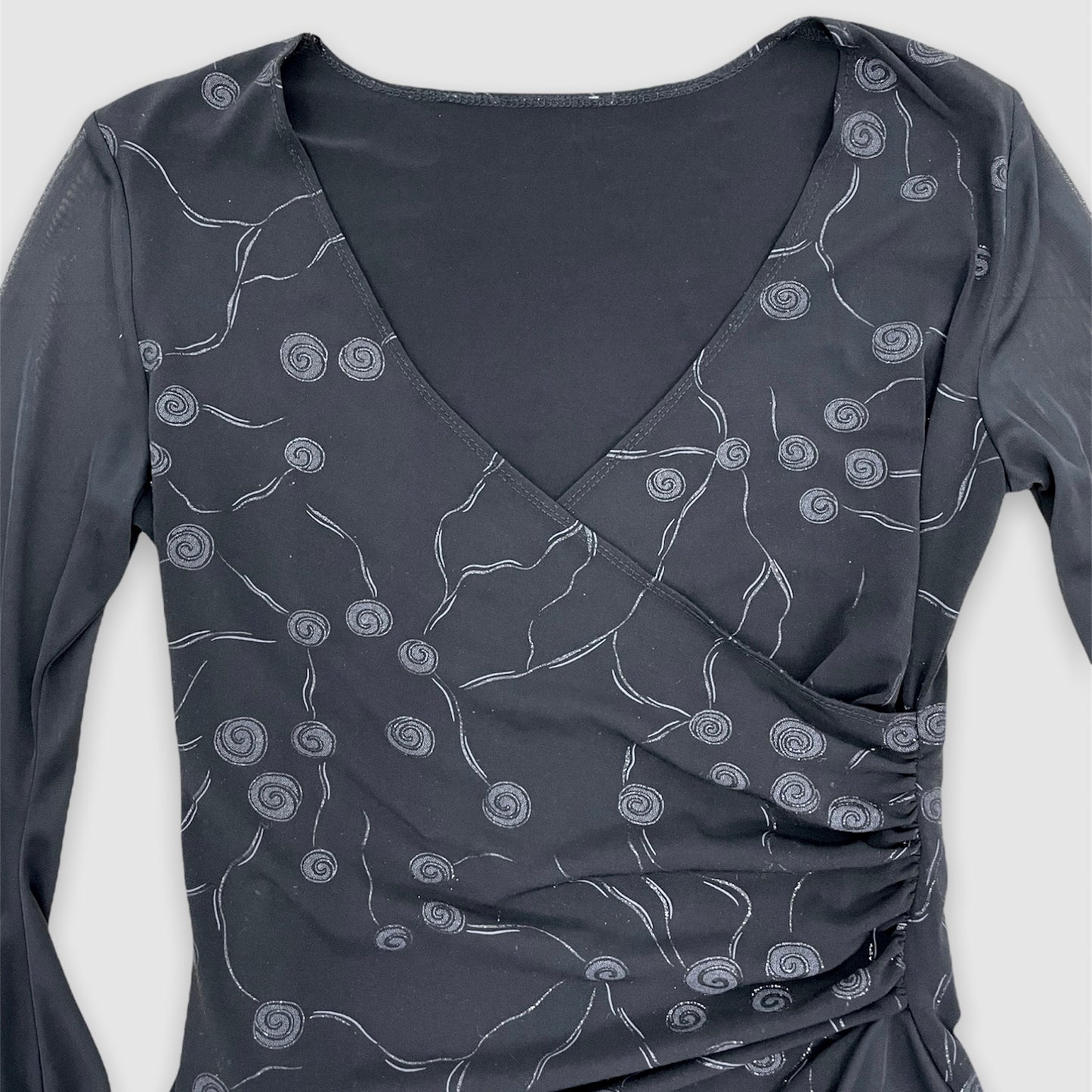 Black Bell Sleeved Wrap Top - Zoehify