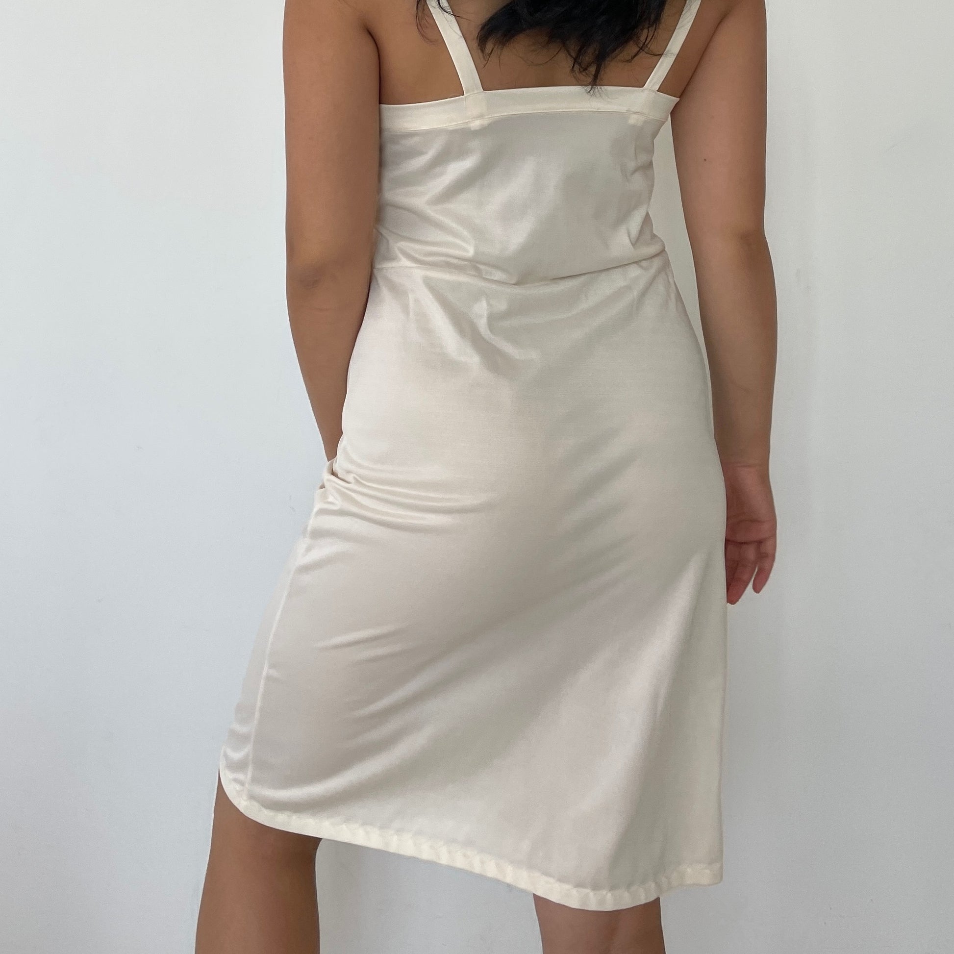 Champagne Satin Lingerie Slip Dress - Zoehify