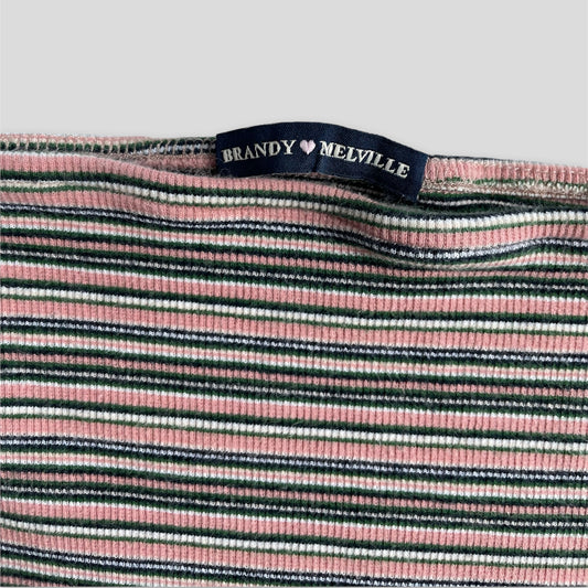 Pink Striped Brandy Melville Bandeau - Zoehify