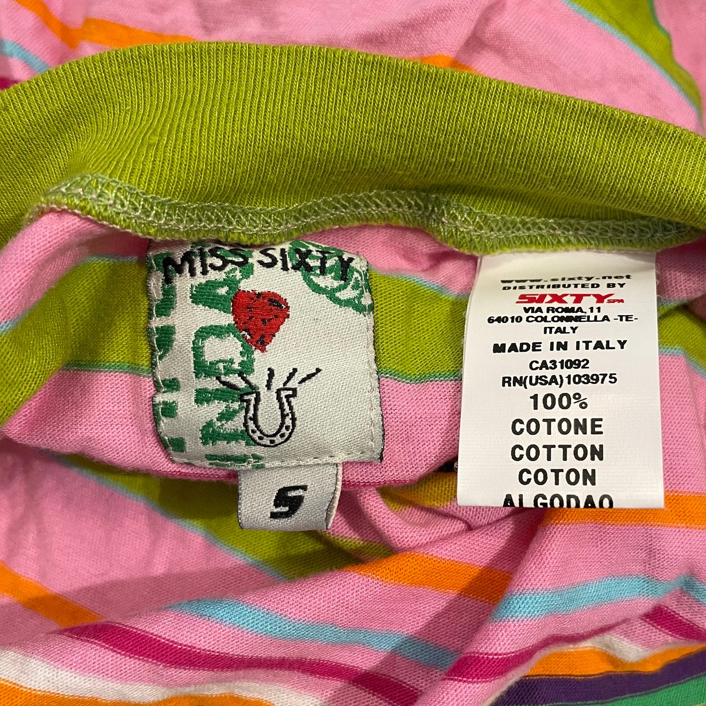 Miss Sixty Backless Striped Collared Tee - Zoehify