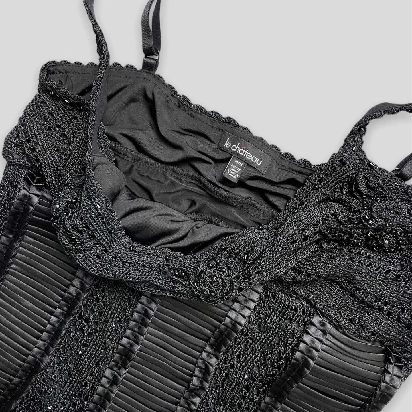 Black Beaded Crochet Top - Zoehify