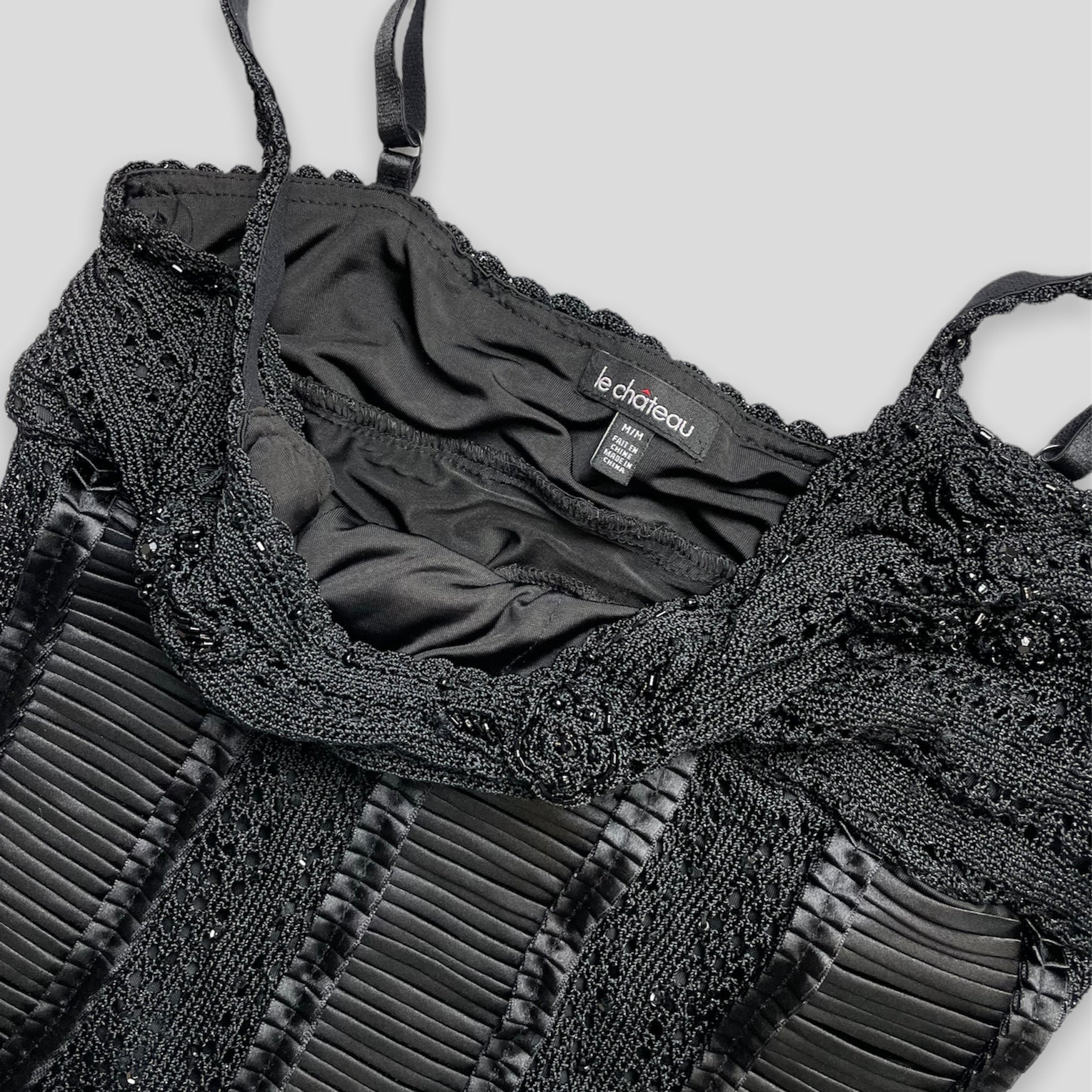 Black Beaded Crochet Top - Zoehify