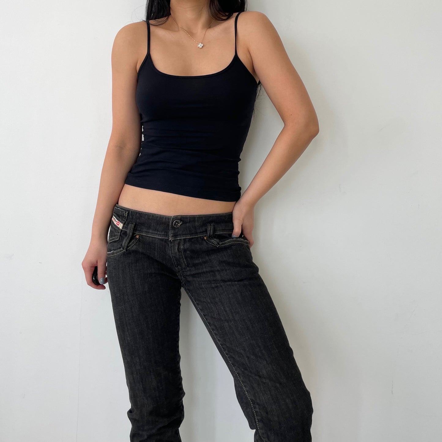 Diesel Dark Wash Contrast Stitch Low Waist Jeans - Medium (W29/L34)