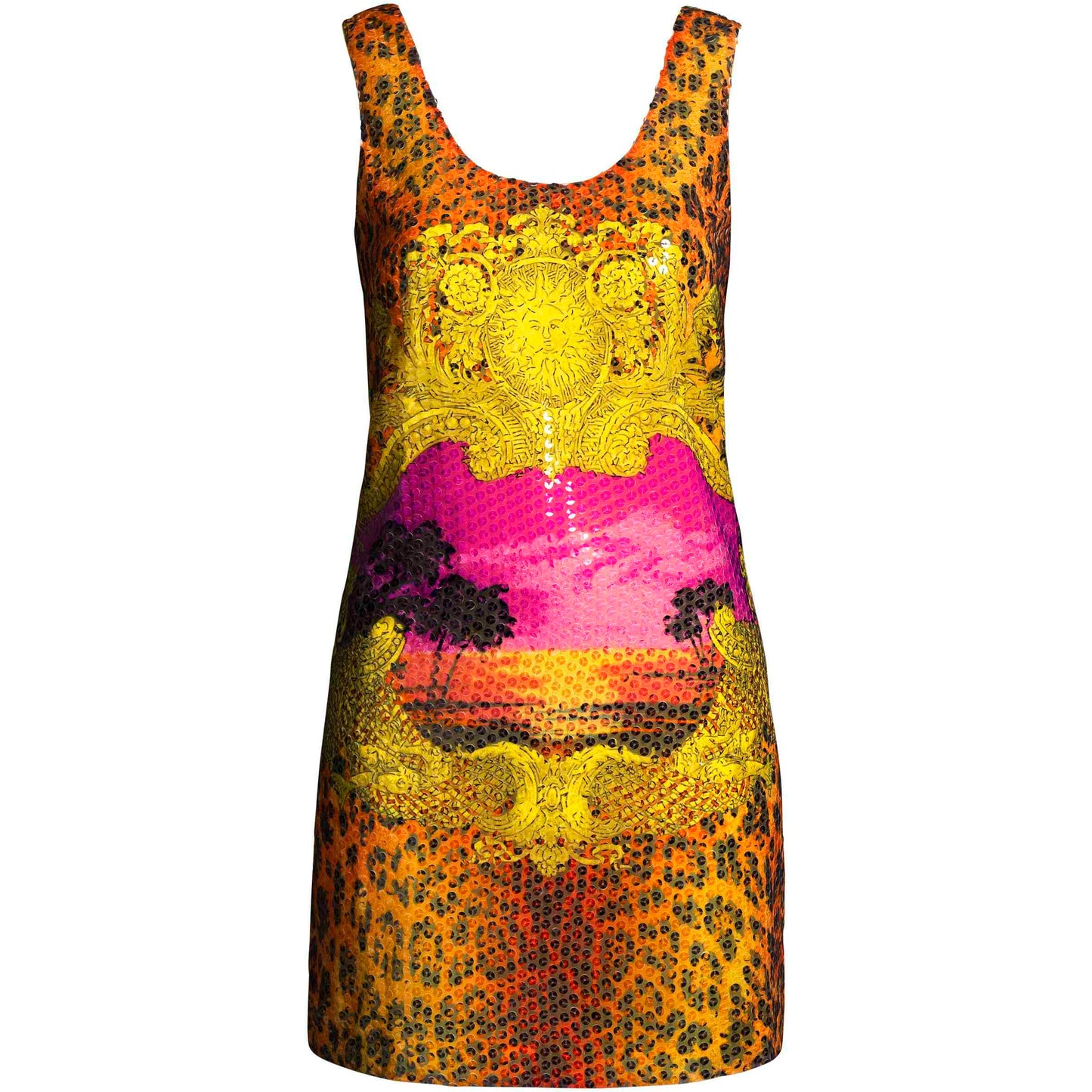 BNWT H&M X Versace 2011 Archival Print Sequin Mini Dress - Zoehify