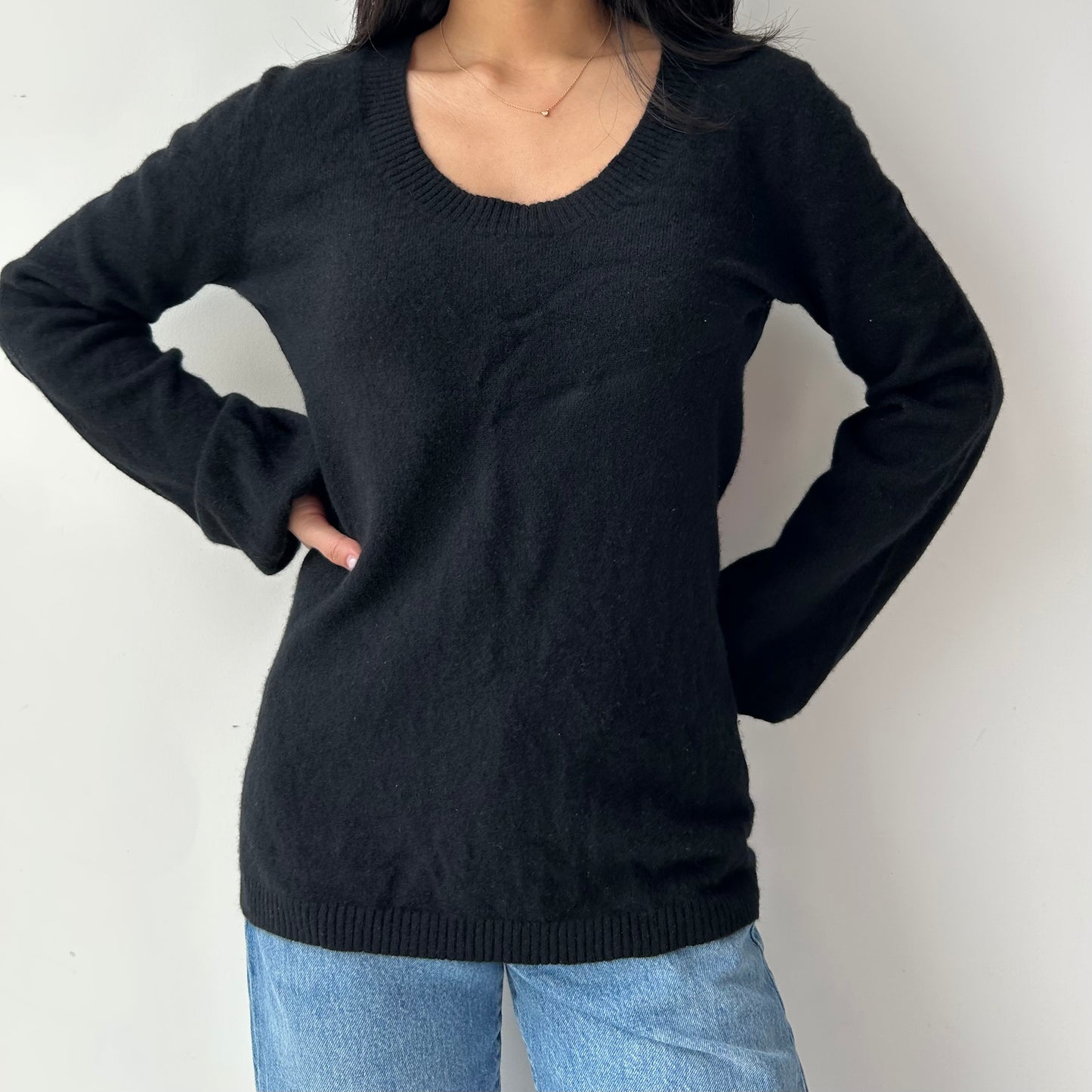 Old Navy Black Long Sleeve 100% Cashmere Jumper - Large