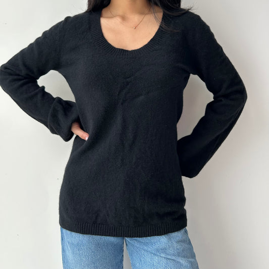 Old Navy Black Long Sleeve 100% Cashmere Jumper - Large