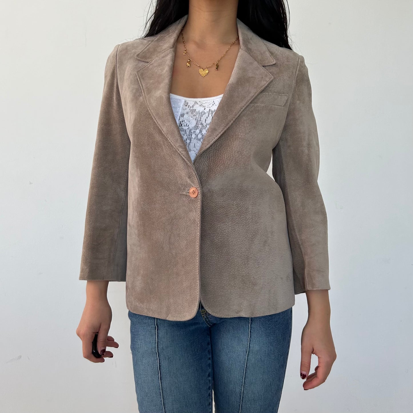 Light Brown Suede Blazer - Small