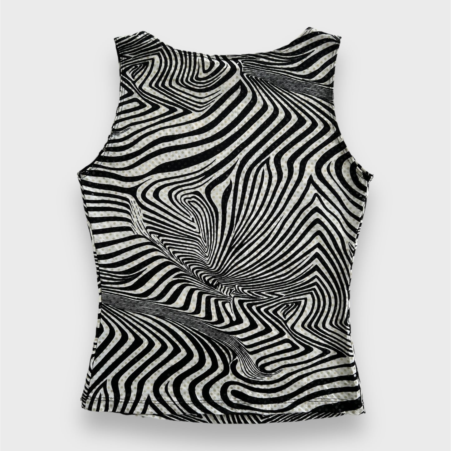 Vintage 90s Made in USA Zebra Print High-Neck Tank - Small