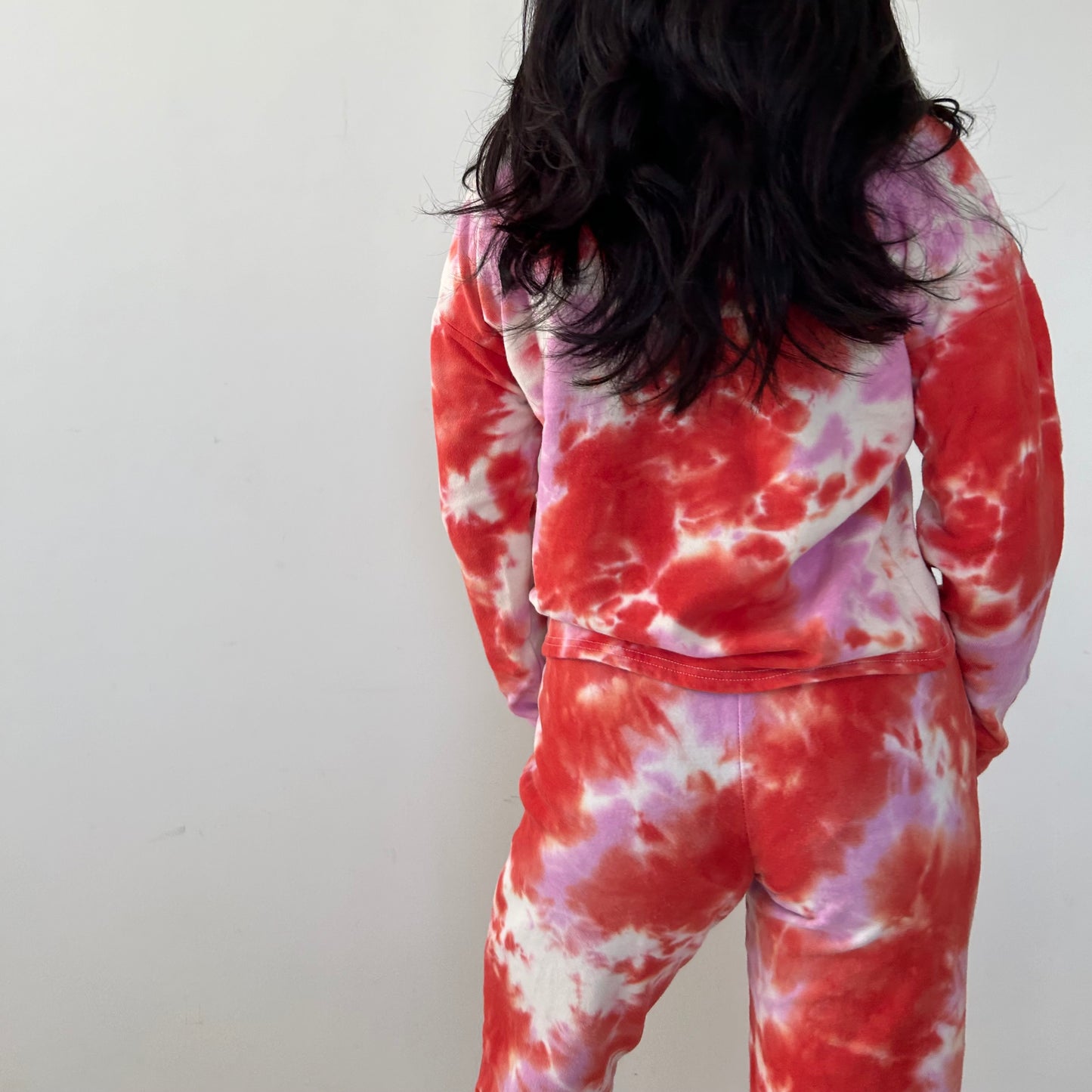 P.J. Salvage Pink and Red Tie-Dye Sweatsuit Set - X-Small