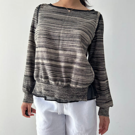 Antipast Made in Japan Striped Cotton Knit Jumper - Small