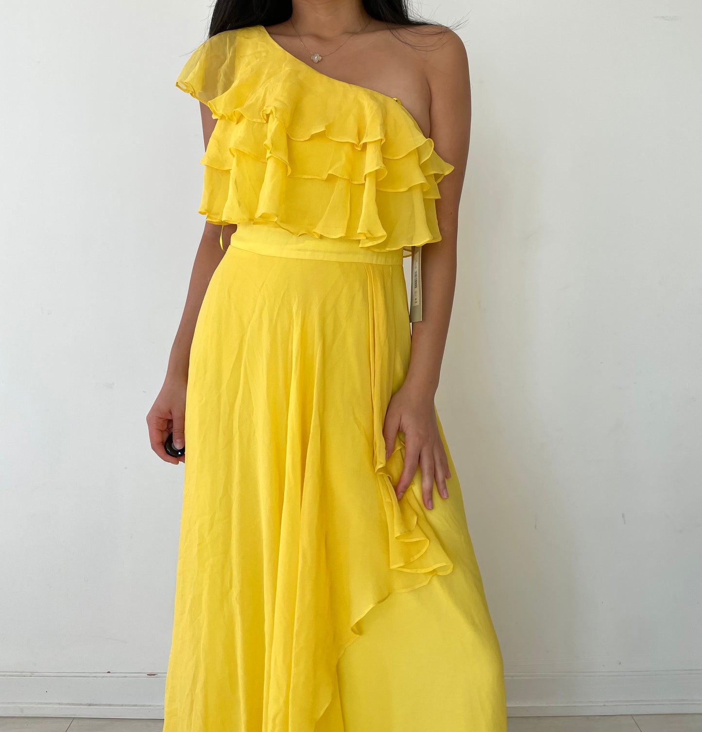 BNWT Jill Stuart Yellow One Shoulder Gown - X-Small