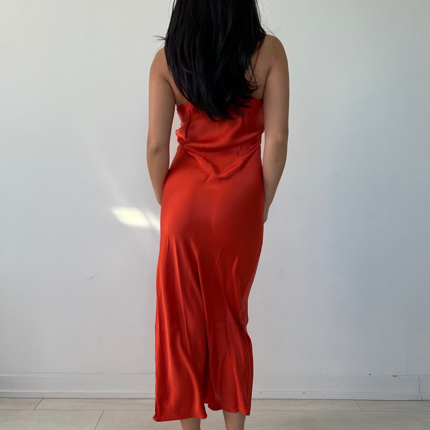 SABA Blood Orange Silk Slip Dress - X-Small