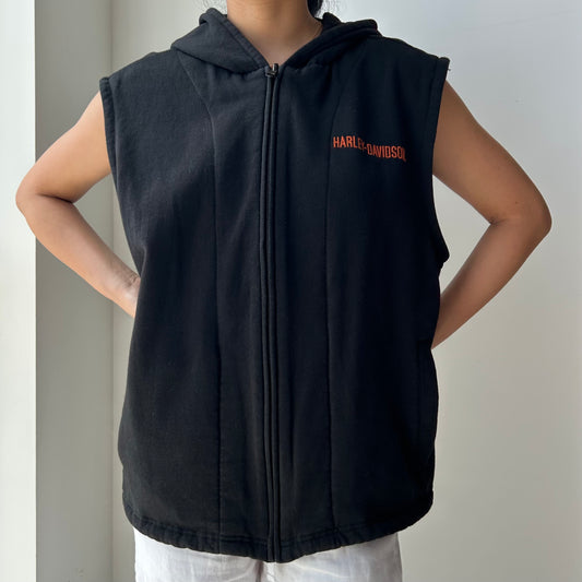 Harley Davidson Black Hooded Vest - Large