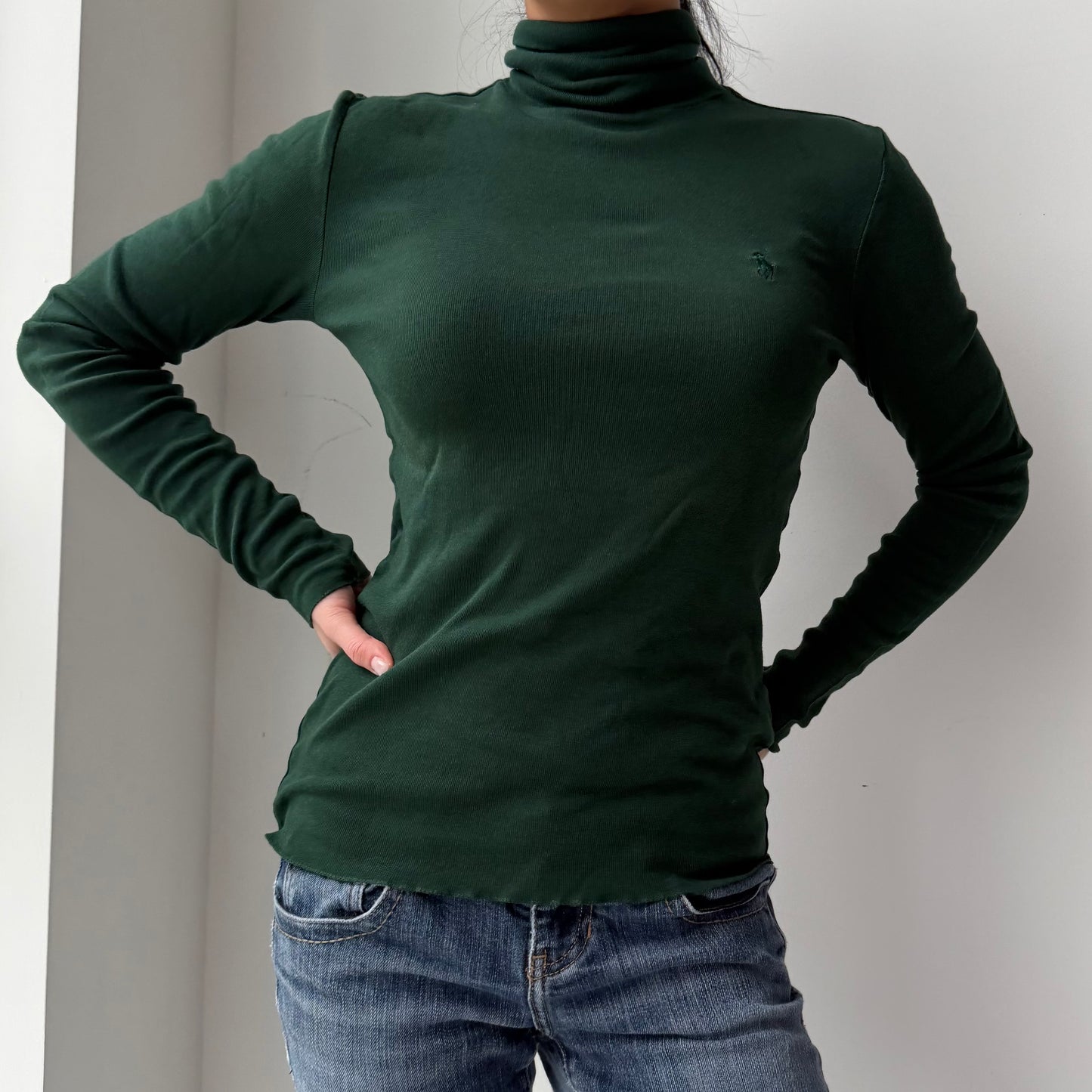 Ralph Lauren Sport Forest Green Turtleneck Top - Medium