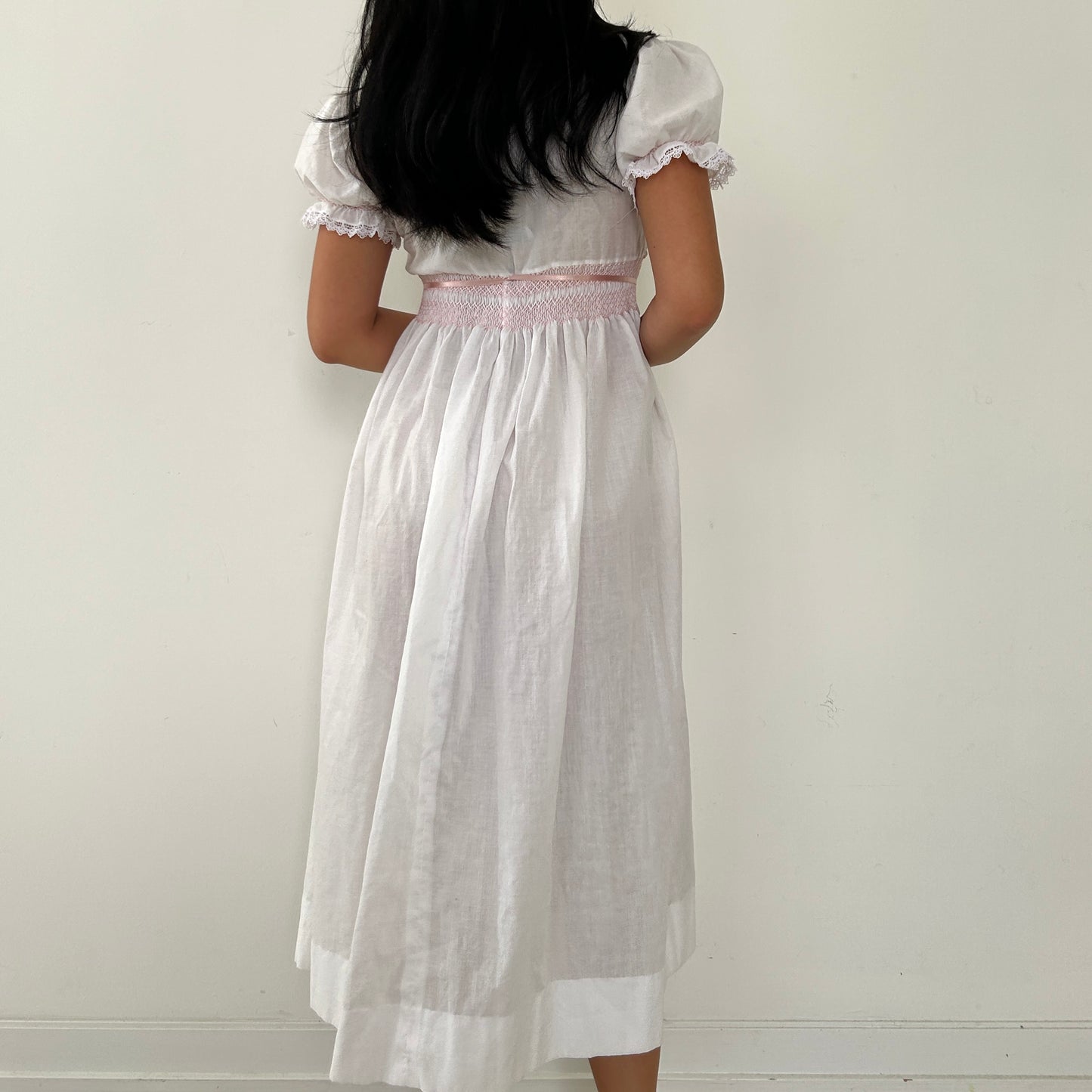 Vintage Victorian Style White Cotton Nightgown - X-Small/Small